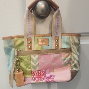 Vintage Coach Pastel Patchwork Purse